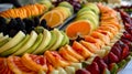 An array of freshly carved fruit platters ready to be served and enjoyed after a successful workshop session Royalty Free Stock Photo