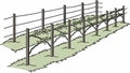 Array of garden trellises, organized plant support system, vector design Generative AI Royalty Free Stock Photo