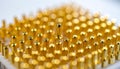 Array of Gold-Plated Connector Pins Royalty Free Stock Photo