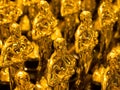 Array of golden statues Royalty Free Stock Photo