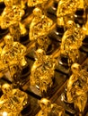 Array of golden statues Royalty Free Stock Photo