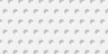 Array or grid of inset large white circles or cylinders background wallpaper banner texture flat lay top view from above