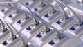 An array of highspeed automated tester units lined up each individually designed for specialized tests all integrating