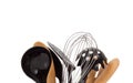 An array of kitchen utensils on white Royalty Free Stock Photo