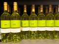 Array of lese gut gemischter satz austrian white wine bottles on display Royalty Free Stock Photo