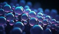 An array of luminous spheres in a dance of neon blues and purples, embodying the fusion of art and technology Royalty Free Stock Photo