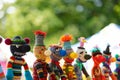 an array of multicultural sock puppet characters on a multicultural festival