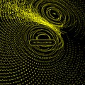 Array with Particles. Abstract Dynamic Background. Technology Vector Illustration. Modern Pattern Created from Circles Royalty Free Stock Photo