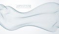 Array of particles flowing, dynamic sound wave. 3d vector illustration. Mesh of blurred dots, beautiful illustration. Royalty Free Stock Photo