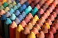 Array Of Pastel Pencils With Varying Degrees Of Sharpness. Generative AI