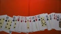 Assorted Playing Cards Below the Glass Table Royalty Free Stock Photo