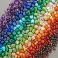 An array of polished gemstones arranged Royalty Free Stock Photo