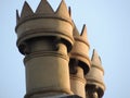Array of princely chimney pots Royalty Free Stock Photo