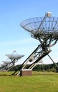 Array of radio telescopes in Westerbork, Holland Royalty Free Stock Photo