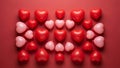 Array of Red and Pink Heart-Shaped Balloons Royalty Free Stock Photo