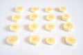 An Array of Sliced Banana Royalty Free Stock Photo