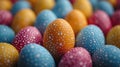 Speckled Easter Eggs in Pastel Hues, Artistic Copy Space.