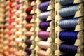 Array of Spools of Vibrantly Colored Sewing Thread Royalty Free Stock Photo