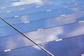 Array of  thin film solar cells or amorphous silicon solar cells or photovoltaics in solar power plant turn up skyward absorb the Royalty Free Stock Photo