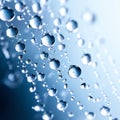 an array of tiny droplets arranged in a cascading motion evokin