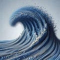 An array of tiny waves arranged in a cascading motion, like a w