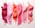 Colorful layout of lip gloss