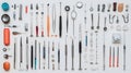An array of vintage medical and dental instruments Royalty Free Stock Photo