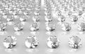 Array of white brilliant cut round diamonds Royalty Free Stock Photo