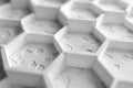 Array of White Hexagonals With Holes