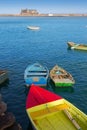 Arrecife Lanzarote boats in harbour at Canaries Royalty Free Stock Photo