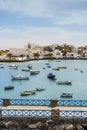 Arrecife quay with historic architecture and boats on blue water, Lanzarote, Canary Islands, Spain