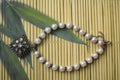 metal neckless with pearl beads