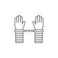 Arrest, hands, police icon. Element of police icon. Premium quality graphic design icon. Signs and symbols collection icon for