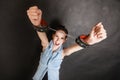 Arrest and jail. Criminal woman prisoner girl in handcuffs Royalty Free Stock Photo