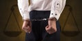 Arrested man with balance on the background Royalty Free Stock Photo