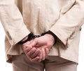 Arrested man handcuffed hands at the back Royalty Free Stock Photo