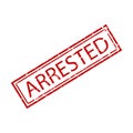 Arrested rubber stamp, suspect and criminal record, police station or jail
