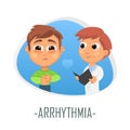 Arrhythmia medical concept. Vector illustration.