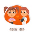 Arrhythmia medical concept. Vector illustration.