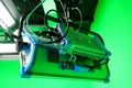 Arri lights in green screen studio for virtual production and vfx Royalty Free Stock Photo