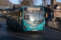 Arriva bus in service for public transport on the road. Single decker