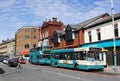 Arriva liveried buses on Eastbank street Southport Royalty Free Stock Photo