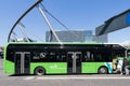 Arriva fully electric Volvo 7900 bus at central bus station in Leiden, The Netherlands Royalty Free Stock Photo