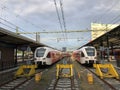 Arriva trains at Groningen Central Station Royalty Free Stock Photo