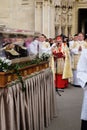 Arrival of the body of St. Leopold Mandic in Zagreb Cathedral Royalty Free Stock Photo