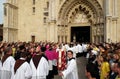 Arrival of the body of St. Leopold Mandic in Zagreb Cathedral Royalty Free Stock Photo