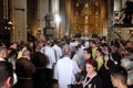 Arrival of the body of St. Leopold Mandic in Zagreb Cathedral Royalty Free Stock Photo