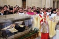 Arrival of the body of St. Leopold Mandic in Zagreb Cathedral Royalty Free Stock Photo