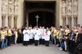 Arrival of the body of St. Leopold Mandic in Zagreb Cathedral Royalty Free Stock Photo