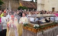 Arrival of the body of St. Leopold Mandic in Zagreb Cathedral, Croatia Royalty Free Stock Photo